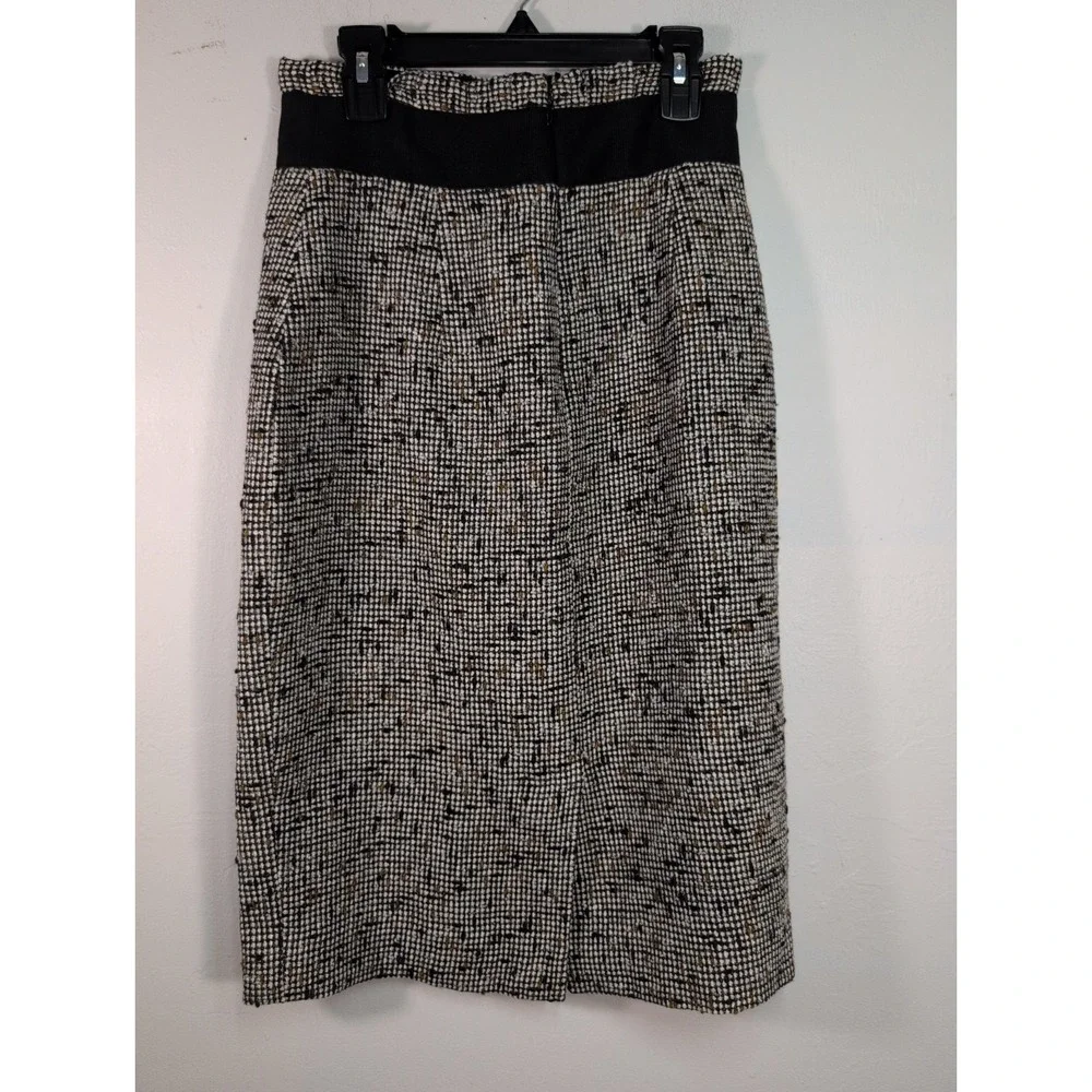 Classiques Entier Wool Blend Pencil Skirt Size 0 Black Grey Brown